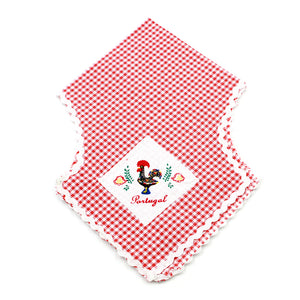 100% Cotton Traditional Portuguese Rooster Bread Cover Basket  - Various Colors
