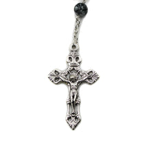 Load image into Gallery viewer, Our Lady of Fatima Glass Grey Beads Rosary

