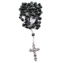 Load image into Gallery viewer, Our Lady of Fatima Glass Grey Beads Rosary
