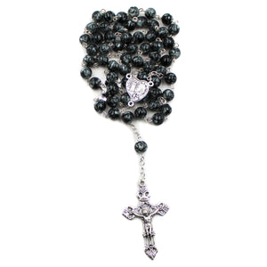 Our Lady of Fatima Glass Grey Beads Rosary