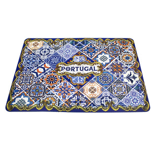 Tile Azulejo Portugal Themed Plastic Placemat and Coaster Set