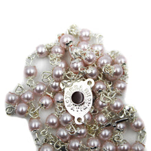 Load image into Gallery viewer, Our Lady of Fatima Pink Pearl Rosary with Cross
