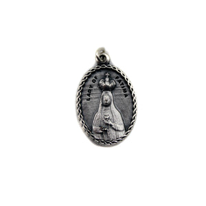 Our Lady of Fatima White Pearl Rosary w/ Angel Wings and Fatima Medal