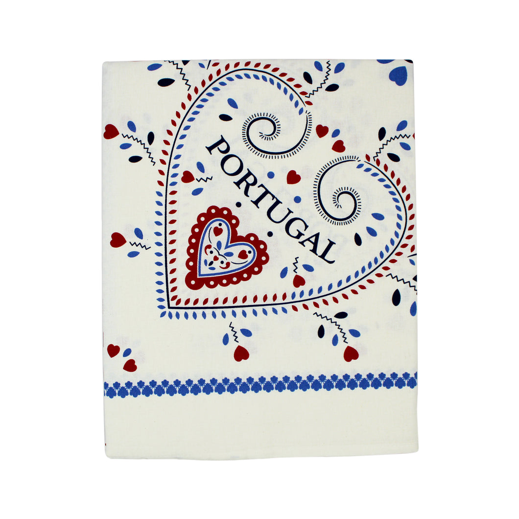 100% Cotton Viana Heart Made in Portugal Tablecloth