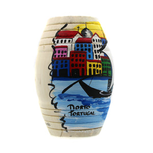 Hand-Painted Porto Rabelo Boat Wooden Barricas Set