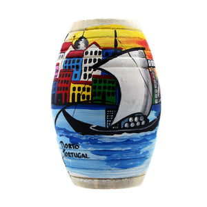 Hand-Painted Porto Rabelo Boat Wooden Barricas Set
