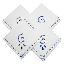 Load image into Gallery viewer, 100% Cotton Blue Hand-embroidered Viana&#39;s Made in Portugal Tablecloth
