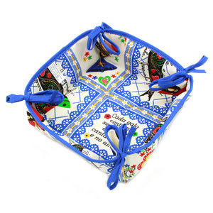 100% Cotton Bread Basket With Traditional Portuguese Sayings - Various Colors