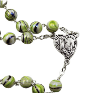 Our Lady of Fatima Light Green Beads Rosary Made in Portugal