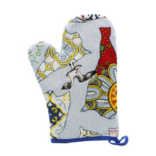 Load image into Gallery viewer, 100% Cotton Blue Portuguese Codfish Oven Mitts Set
