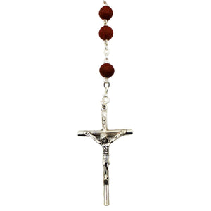 Our Lady of Fatima Handmade Scented Rose Petal Rosary Beads
