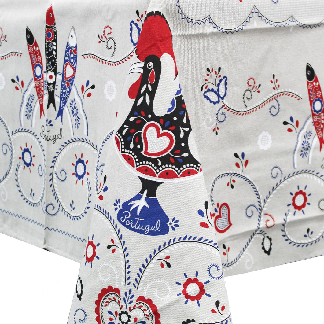 100% Cotton Rei Rooster Regional Made in Portugal Tablecloth