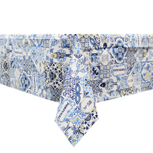 Load image into Gallery viewer, 100% Cotton Blue Tile Azulejo Made in Portugal Tablecloth
