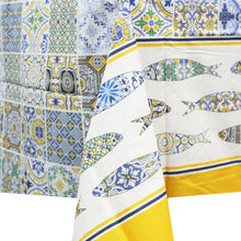 Load image into Gallery viewer, 50% Cotton and Polyester Regional Portuguese with Tile Pattern Made in Portugal Tablecloth
