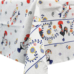 50% Cotton and Polyester Portuguese Good Luck Rooster Sardine Made in Portugal Tablecloth