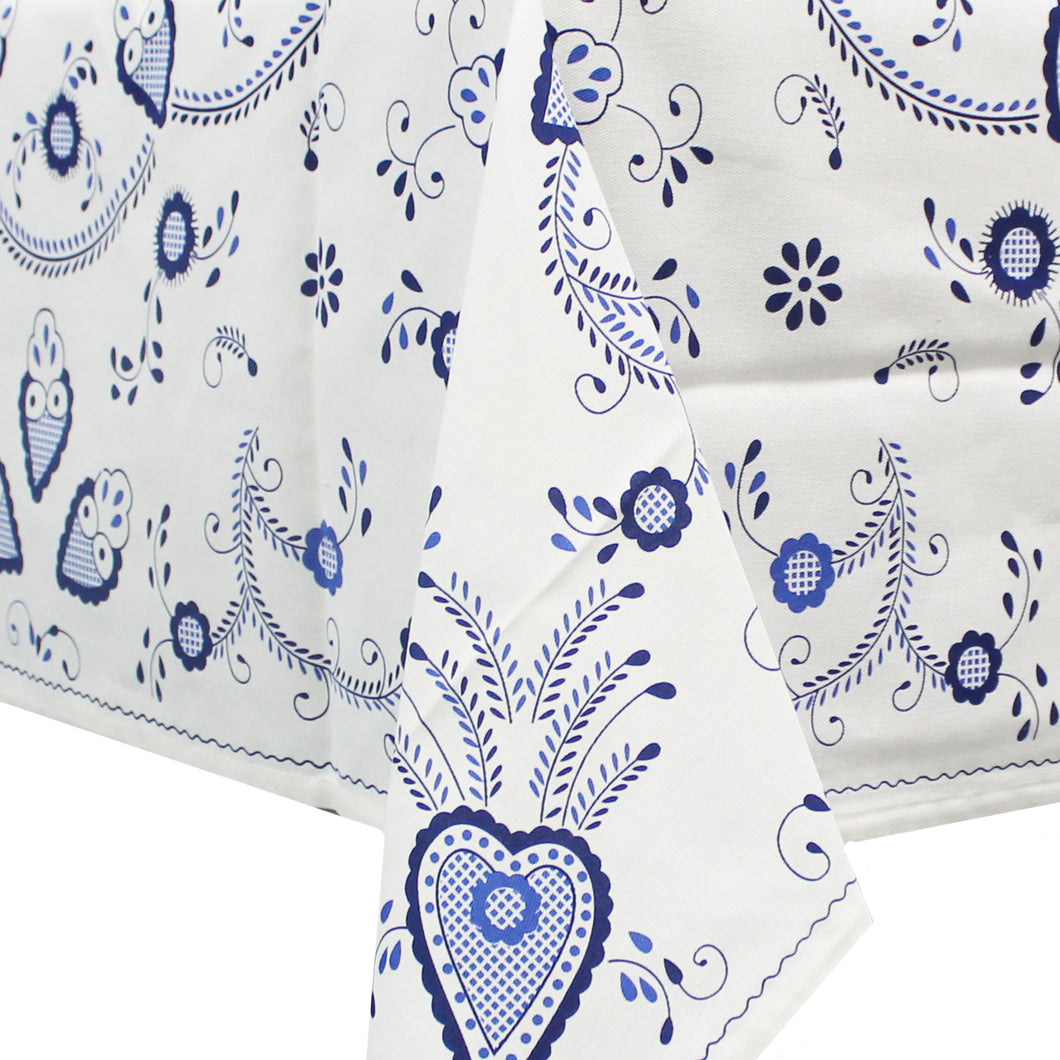 100% Cotton Blue Viana Style Tablecloth Made in Portugal