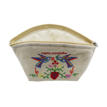Load image into Gallery viewer, With Kindness Birds Linen Cosmetic/Toiletry Bag

