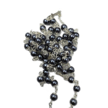 Load image into Gallery viewer, Our Lady of Fatima Grey Pearl Rosary with Cross
