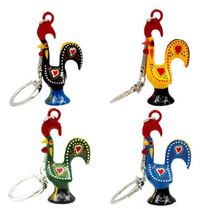 2" Traditional Portuguese Aluminum Good Luck Rooster Keychain
