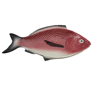 Faiobidos Hand-Painted Ceramic Red Fish Platter