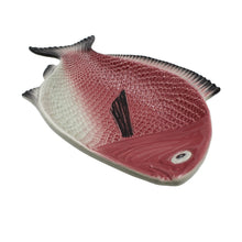 Load image into Gallery viewer, Faiobidos Hand-Painted Ceramic Red Fish Platter

