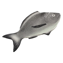 Load image into Gallery viewer, Faiobidos Hand-Painted Ceramic Grey Fish Platter
