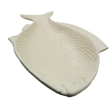 Load image into Gallery viewer, Faiobidos Hand-Painted Ceramic Ivory White Fish Platter
