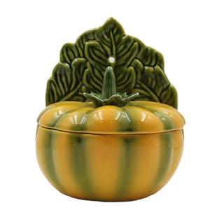 Faiobidos Hand-Painted Ceramic Pumpkin Salt Holder