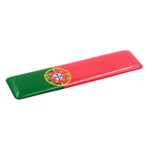 Portuguese Flag Resin Domed 3D Decal Car Sticker, Set of 3