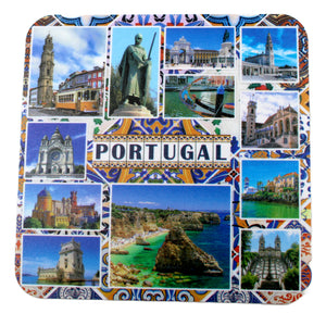 Cities of Portugal Themed Plastic Placemat and Coaster Set