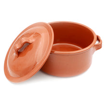 Load image into Gallery viewer, Traditional Portuguese Clay Terracotta Cazuela Cooking Pot with Lid

