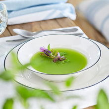 Load image into Gallery viewer, Costa Nova Beja 8&quot; White Blue Soup/Pasta Plate Set
