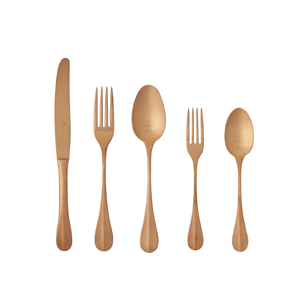 Costa Nova Nau Brushed Copper Flatware, Set of 5