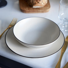 Load image into Gallery viewer, Costa Nova Augusta 7&quot; Natural-Black Pasta Bowl Set
