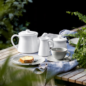 Costa Nova Friso 9 oz. White Tea Cup & Saucer Set