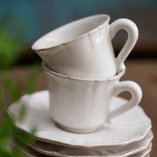 Load image into Gallery viewer, Casafina Impressions 3 oz. White Coffee Cup and Saucer Set
