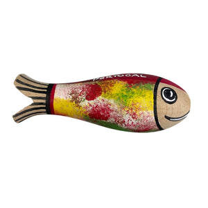 Hand Painted Wooden Made in Portugal Colorful Peixe Magnet