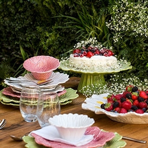 Bordallo Pinheiro Maria Flor Dessert Plate Dahlia - Set of 4