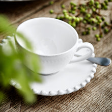 Load image into Gallery viewer, Costa Nova Pearl 3 oz. White Coffee Cup and Saucer Set
