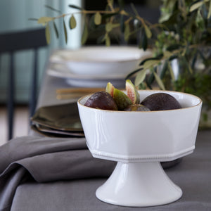 Costa Nova Luzia 6" Cloud White Footed Bowl Set