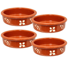 Load image into Gallery viewer, Set of 4 Portuguese Pottery Creme Brulee Dish Glazed Terracotta Clay
