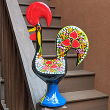 Load image into Gallery viewer, Traditional Hand-Painted Portuguese Good Luck Rooster Metal Figurine, 14&quot;
