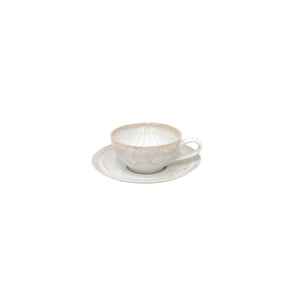 Casafina Taormina 7 oz. White Tea Cup and Saucer Set
